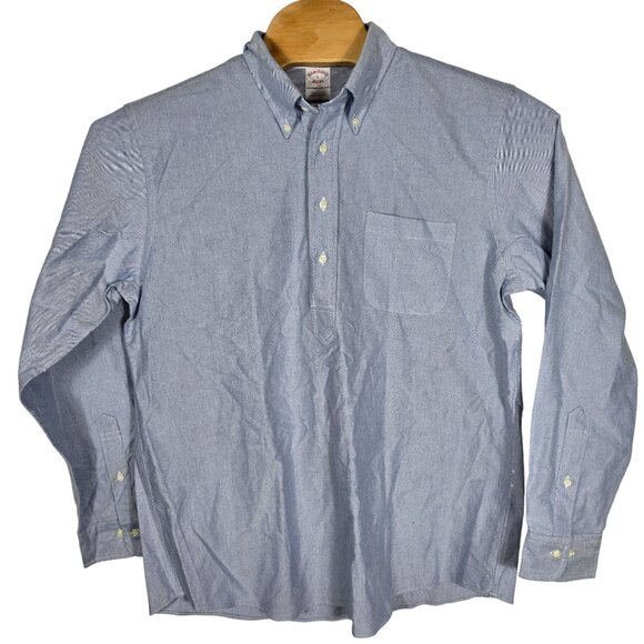 Brooks Brothers Button Down Dress Shirt Large‎ Men's Blue Long Sleeve - Picture 2 of 8